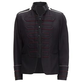 Valentino Garavani silk blend epaulets cuff panelled military jacket Black