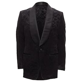 Tom Ford satin shawl collar python jacquard tuxedo jacket Black