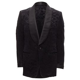 Satinierter Schalkragen-Python-Jacquard-Smoking-Jacke von Tom Ford Schwarz