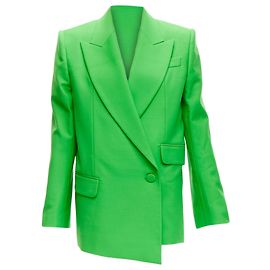 Alexander McQueen wool double breasted wrap blazer jacket Green