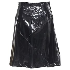Comme Des Garcons Saia A-line em vinil plástico com corte enviesado da Comme Des Garçons Preto