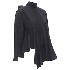 Comme Des Garcons asymmetric tie back shirt Black