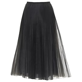 Fendi-Fendi toggle drawstring waist pleated midi skirt-Black