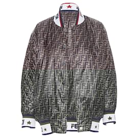 Fendi-Fendi FILA reversible colorblocked silk monogram bomber jacket-White
