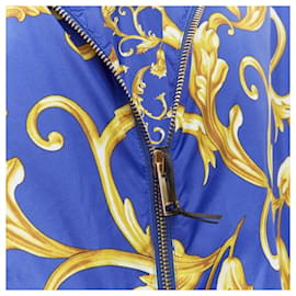 Versace-Versace Barocco Istante print nylon windbreaker jacket-Blue