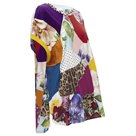 Dolce & Gabbana-Dolce & Gabbana Sicilian Patchwork cap sleeve cotton casual dress-Multiple colors