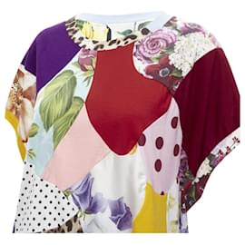 Dolce & Gabbana-Dolce & Gabbana Sicilian Patchwork cap sleeve cotton casual dress-Multiple colors
