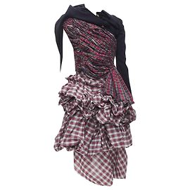 Comme Des Garcons Saia blazer xadrez punk desconstruída da Comme Des Garçons Multicor