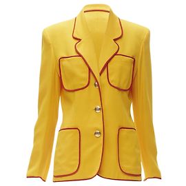 Moschino Cheap Chic pocket blazer jacket Yellow