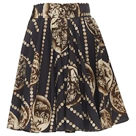 Dolce & Gabbana-Dolce & Gabbana Antique Roman Medallion coin cotton skirt-Black