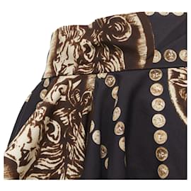 Dolce & Gabbana-Dolce & Gabbana Antique Roman Medallion coin cotton skirt-Black