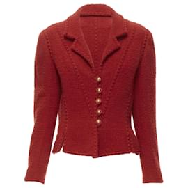 Chanel-Chanel boucle tweed boned corset jacket-Red