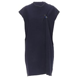 Vestido casual oversized de algodão com broche de joia Acne Studios Azul Azul marinho