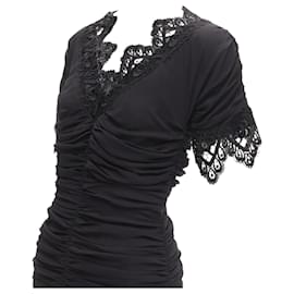 Dolce & Gabbana-Dolce & Gabbana silk lace trim cocktail dress-Black