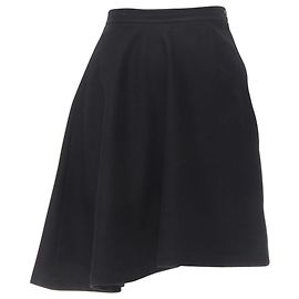 Comme Des Garcons Saia assimétrica de lã feltro Comme Des Garçons Preto