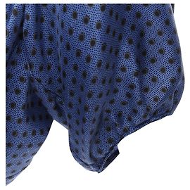 Marni Polka-Dot-Seidenbluse mit Puffärmeln Blau