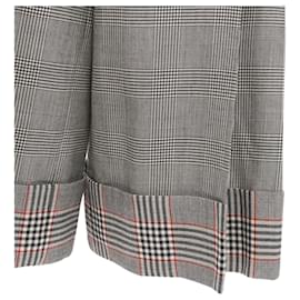 Alexander Mcqueen-Alexander McQueen checked wool paperbag waist cuffed pants-Grey