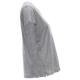 Camiseta de algodão com spikes em pirâmide Rockstud Valentino Garavani Cinza