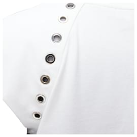 Alexander Mcqueen-Alexander McQueen cotton eyelet detail studded cap sleeve top-White