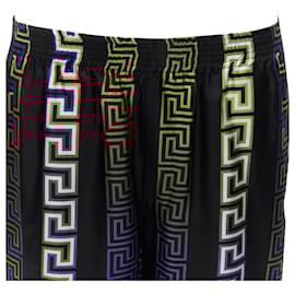 Versace-Versace Neon Greca silk twill shorts-Multiple colors