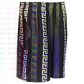 Versace-Versace Neon Greca silk twill shorts-Multiple colors