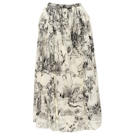 Dior-Christian Dior Fantaisie print cotton midi skirt-Brown,Beige