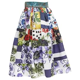 Dolce & Gabbana-Dolce & Gabbana Sicilian Patchwork brocade waist skirt-Multiple colors