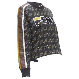 Pullover mit Fendi Mania Logo Monogramm FF Zucca Schwarz