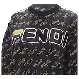 Fendi-Fendi Mania logo monogram FF Zucca pullover sweater-Black