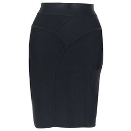 Falda lápiz de bandage ajustada con ribete Herve Leger Paris Negro