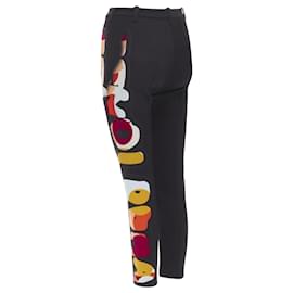 Fendi-Fendi wool Roma print tight pants-Black