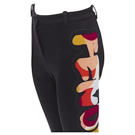 Fendi-Fendi wool Roma print tight pants-Black