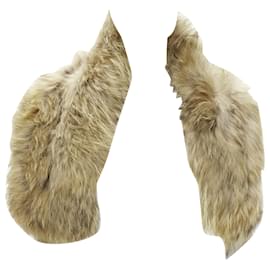 Autre Marque-Charlotte Simone fur silk lined collar cuff scarf-Brown