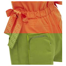 Fendi-Fendi FF monogram drawstring bloomer shorts-Orange
