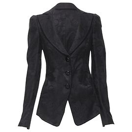 Emporio Armani lace jewel button blazer Black