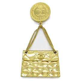Chanel-Chanel Matelasse Chain Shoulder Brooch Gold-Golden,Metallic