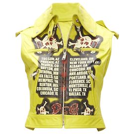 Lederbikerjacke Dolce & Gabbana Modern Beauty Gelb