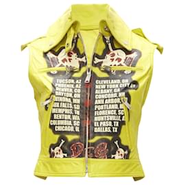 Dolce & Gabbana-Dolce & Gabbana Modern Beauty leather biker jacket-Yellow