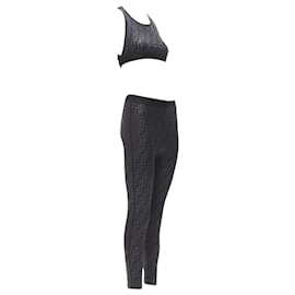 Fendi-Fendi Forever Zucca monogram bra top legging set-Black