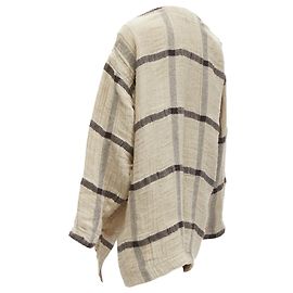 Issey Miyake wrap oversized crinkle coat Brown Beige