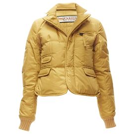 Blazer acolchoado de penas de ganso com bolsos Dsquared2 Amarelo