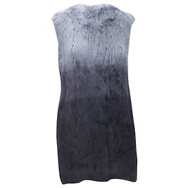 Theory rabbit fur gradient fur vest jacket Blue