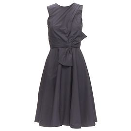 Vestido de cintura alta em algodão com detalhe de laço Prabal Gurung Preto