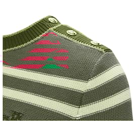 Gucci-Gucci sailor intarsia embroidery striped sweater-Green