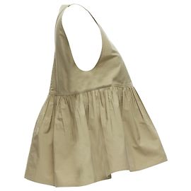 Camiseta safari de algodão com decote em V e alças finas Sofie D'hoore Verde