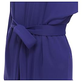 Hermès-Hermes viscose scoop neck belted cardigan-Blue
