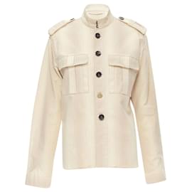 Yves Saint Laurent-Yves Saint Laurent badge military captain shirt-Brown,Beige