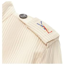 Yves Saint Laurent-Yves Saint Laurent badge military captain shirt-Brown,Beige