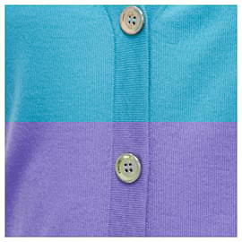 Gucci-Gucci cashmere silver button long sleeve cardigan sweater-Blue
