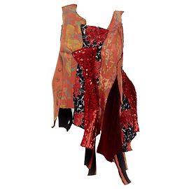 Comme Des Garcons Gonna devoré in jacquard orientale con paillettes Comme Des Garçons Rosso